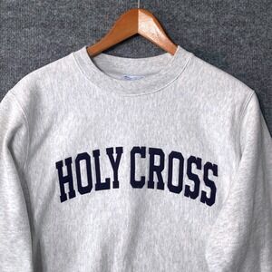 Vintage Champion Reverse Weave Holy Cross Sweatshirt Light Grey Small Crewneck